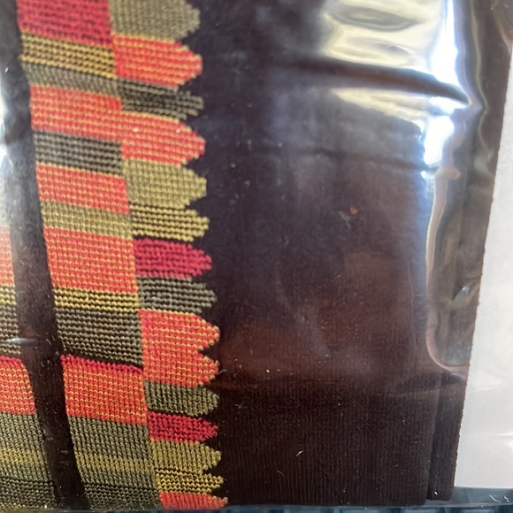 Black with Texture Pattern Microfiber Tights Large - Picture 3 of 3